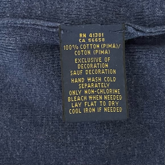 Polo Ralph Lauren Men's Classic Blue V-Neck Sweater Pima Cotton Size X-Large - Picture 8 of 12